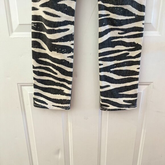 Mother Woman's The Mid-Rise Dazzler Zebra Print Ankle Jeans Sz 28 - Picture 7 of 13